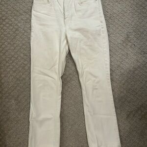 Zara Women's Straight Leg Cream Jeans